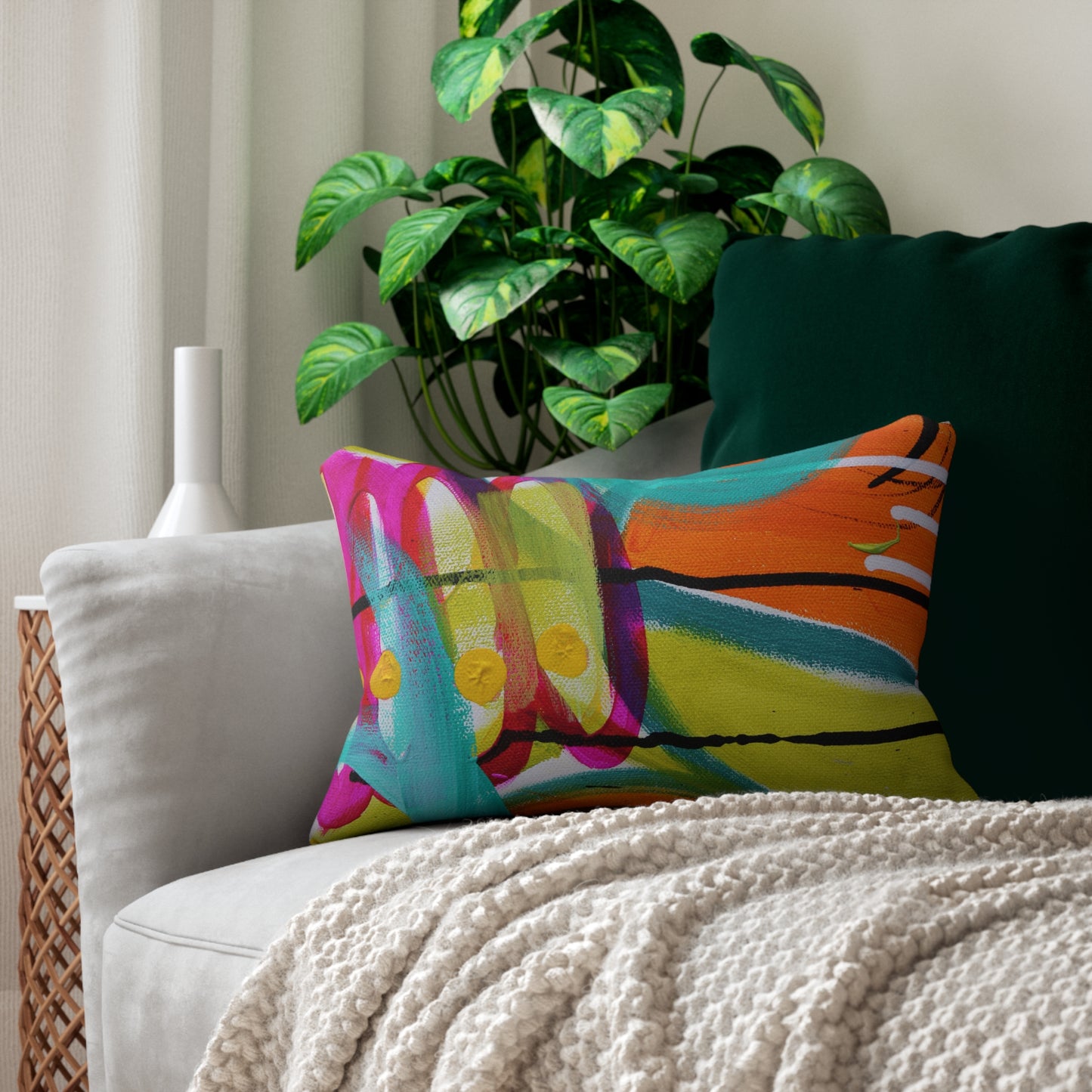 Tropical Dreams Spun Polyester Lumbar Pillow