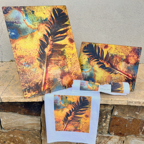 Artsy Cotton Flour Sack Tea Towel, Copper Plume