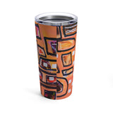 Insulated Stainless-Steel Tumbler 20oz (Peach Geometric)