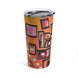 Insulated Stainless-Steel Tumbler 20oz (Peach Geometric)