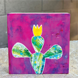 Colorful Triptych Cactus Collage