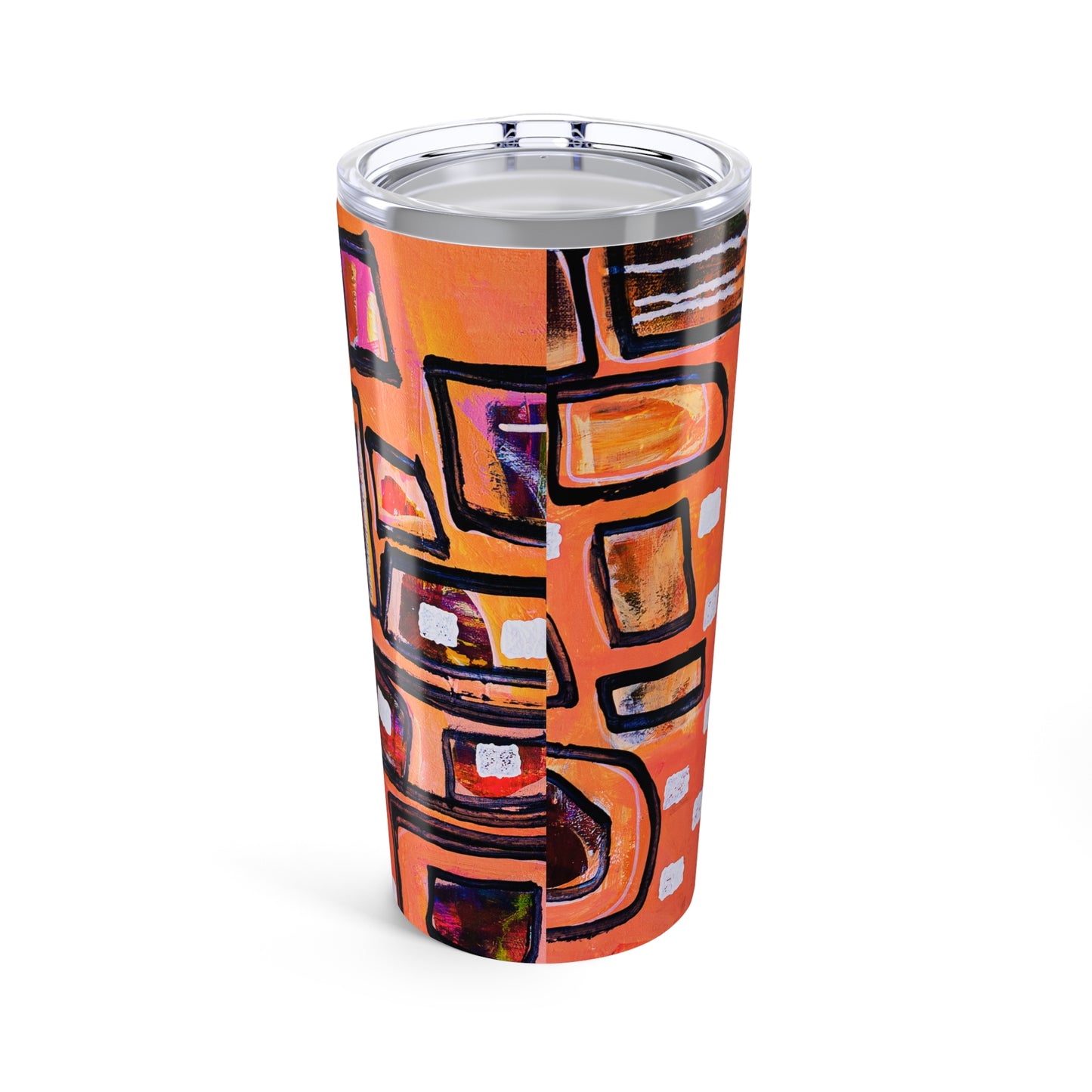 Tumbler 20oz (Peach Geometric)