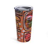 Insulated Stainless-Steel Tumbler 20oz (Peach Geometric)