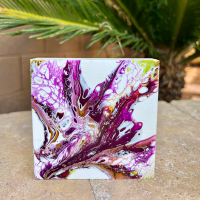 Magenta & Pink Acrylic Pour Triptych